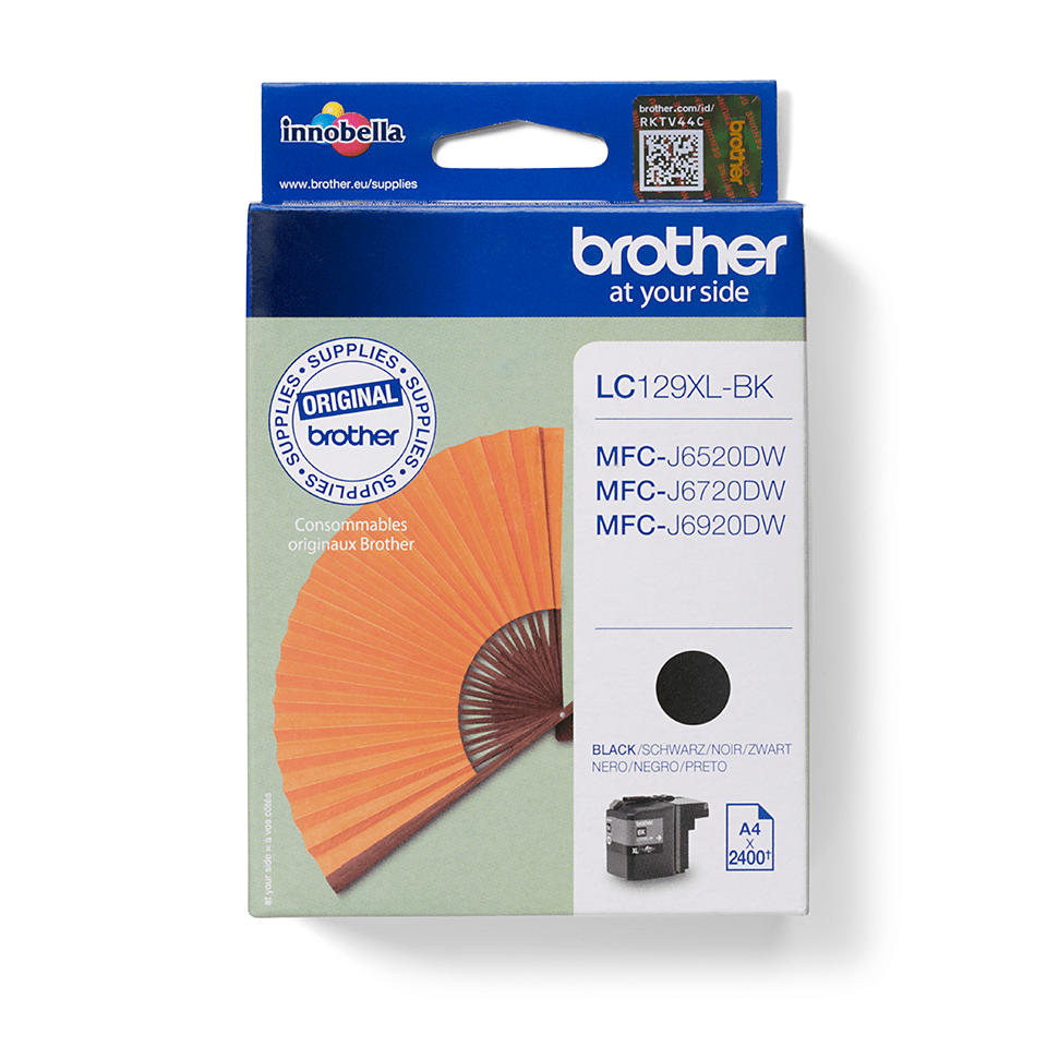 Originali Brother LC129XLBK didelio našumo rašalo kasetė – juodos spalvos